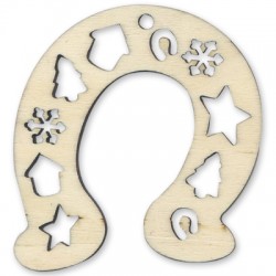 Pendentif en bois fer à Cheval 76 mm