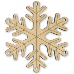 Pendentif en bois en Forme de Flocon de Neige 80 mm