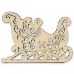 Pendentif en bois en Forme de Traîneau 110 mm