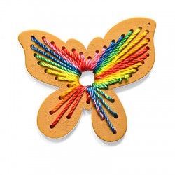 Pendentif Papillon en bois avec Cordon 75 x 67 mm