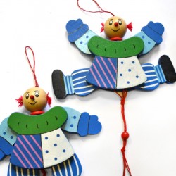 Clown en bois 17 x 9 cm