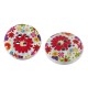 Bottone Connettore Rotondo in Legno con Fiori 15 mm