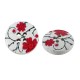Bottone Connettore Rotondo in Legno con Fiori 15 mm