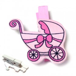 Carrito de Bebé de Madera de Madera con Pinza 35x37mm