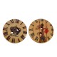 Wooden Connector Button Round Vintage Clock 20mm