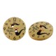 Wooden Connector Button Round Vintage Clock 20mm