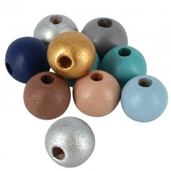 Perles Rondes en bois 10 mm Ø~3 mm (~185 Pièces)