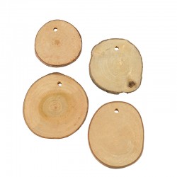 Pendentif en bois Irrégulier de Différentes Tailles ~45 mm/5 mm