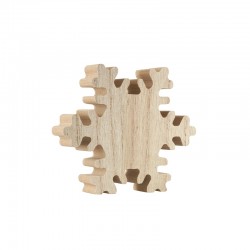 Adorno Decorativo de Madera en Forma de Copo de Nieve 89 x 105 mm