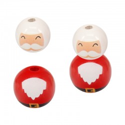 Perle de Noël en bois Père Noël 16 mm 10 mm Ø~4 mm
