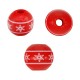Wooden Christmas Red Bead Snowflake 16mm Ø~4MM