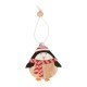 Wooden Christmas Pendant Penguin Scarf 50x54mm/ 2.2mm