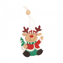 Pendentif de Noël en bois cerf 45 x 55 Mm/2.2 mm