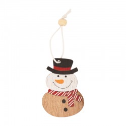 Pendentif de Noël en bois Bonhomme de Neige 40 x 55 Mm/2.2 mm