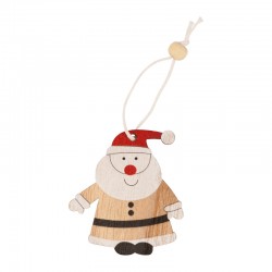 Pendentif de Noël en bois Père Noël 50 x 55 mm / 2.2 mm