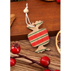 Pendentif de Noël en bois Bonbon 35 x 55 mm / 2.2 mm