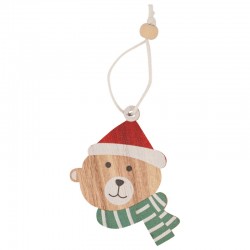 Pendentif de Noël en bois ours 43 x 60 mm / 2.2 mm