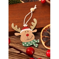 Pendentif de Noël en bois Cerf 54 x 60 mm / 2.2 mm