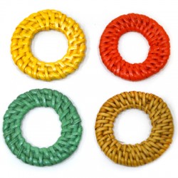 Pendentif Anneau en Rotin 40 mm