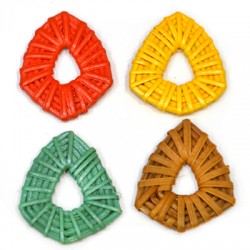 Pendentif en Rotin en Forme de Losange 40 x 50 mm