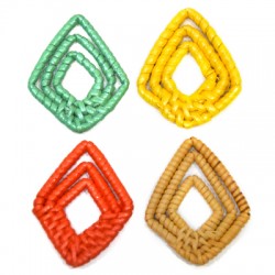 Pendentif en Rotin Losange 37 x 47 mm