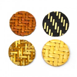 Breloque Ronde en Rotin 20 mm