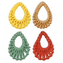 Pendentif en Rotin en Forme de Goutte 32 x 47 mm