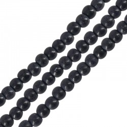 Χαολίτης Χάντρα Στρογγυλή Μαύρη 3mm Ø~0.5mm (~130τμχ)