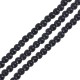 Cuenta Redonda de Howlita Negra 3 mm Ø~0,5 mm (~130 Unidades)