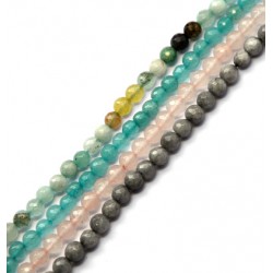 Perles de jade de Montagne Facettées 6 mm (~61 Pièces/Fil)