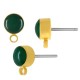 Boucle D'Oreille Ronde et Boucle en Laiton Émaillé 5 mm