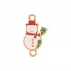 Connecteur en Zamak Émaillé Bonhomme de Neige 11 x 15 mm