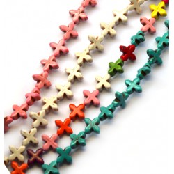 Howlite Bead Cross 14mm (~28pcs)