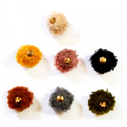 Woolen Pom-Pom with Cap 15mm