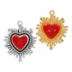 Colgante de Zamak Esmaltado en Forma de Corazón 24 x 30 mm