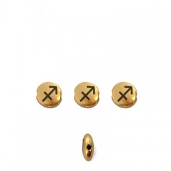 Μεταλλική Ζάμακ Χάντρα Ζώδιο "Τοξότης" 7.6mm/3.3mm Ø1.1mm