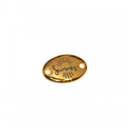 Connettore in Zama Targhetta Ovale "Summer" e Sole 11x18mm