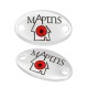 Enameled Zamak Connector Oval "Μάρτης" 11x18mm