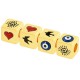 Enameled Brass Bead Cube Evil Eye Swallow Heart 10mm Ø5.2mm