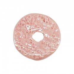 Disque en Céramique Émaillée rose 40 mm/6 mm Ø 8 mm