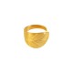 Anillo de Metal Latón Ajustable Hoja Chevalier 60x12mm