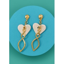 Pendentif en Céramique Émaillée en Forme de cœur 23 x 20 mm Ø 3.2 mm