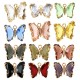 Pendentif serti papillon en laiton avec cristal 20x15mm
