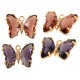 Ciondolo in Vetro Farfalla in Ottone con Zirconi 20x15mm