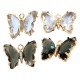 Pendentif serti papillon en laiton avec cristal 20x15mm