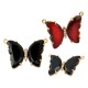 Pendentif serti papillon en laiton avec cristal 25x20mm