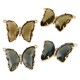 Ciondolo in Vetro Farfalla in Ottone con Zirconi 25x20mm