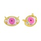 Brass Charm Evil Eye with Strass 20x13mm