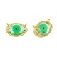Brass Charm Evil Eye with Strass 20x13mm