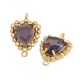 Brass Connector Triangle Setting with Glass Stone 13mm